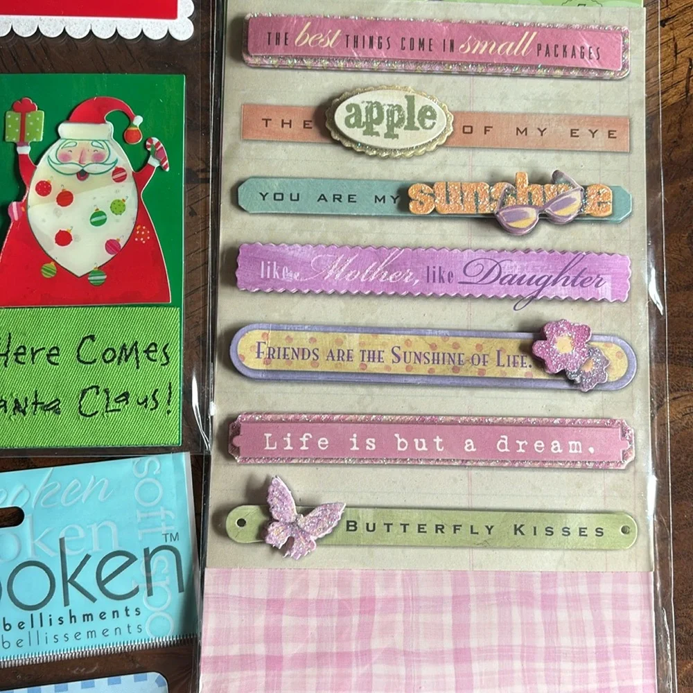 NEW set of 5 packages of stickers for card making, scrapbooking and more